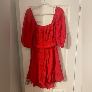 Red sundress, ties in the back, stretchy!
